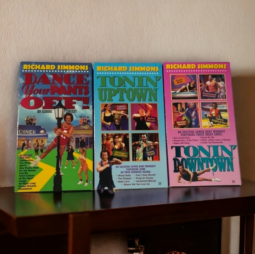 Richard Simmons Dance Your Pants Off! & Tonin' Uptown & Tonin' Downtown VHS